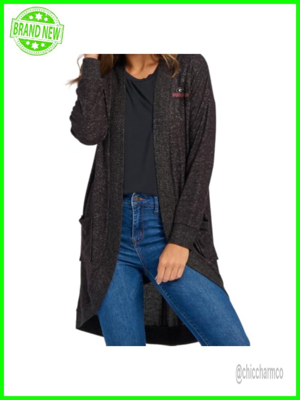 UGA Cuddle Cardigan Long Sleeve Crew Neck Pullover Regular Fit